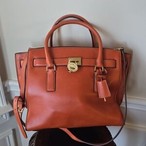 Elegant Orange Leather Handbag